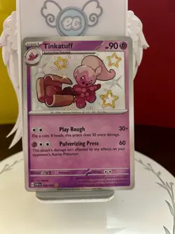 Pokemon TCG Tinkatuff 166/091 Sv: Paldean Fates Shiny Rare NM - Image 1