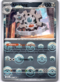 Pokemon TCG Klinklang 063/086 Black Bolt Poke Ball Pattern Holo Rare Near Mint - Image 1