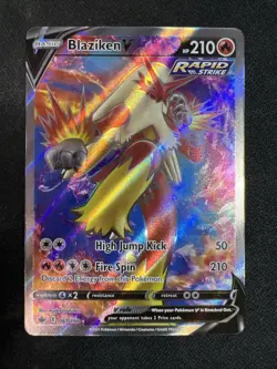 Blaziken V - 161/198 - Pokemon Chilling Reign Sword & Shield Full Art Card NM - Image 1