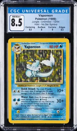 1999 POKEMON JUNGLE HOLO VAPOREON CGC 8.5 - Image 1