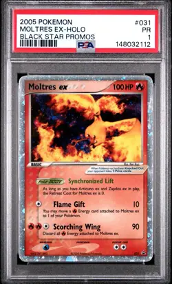 PSA 1 Moltres EX Black Star Promos #031 Holo Foil 2005 Pokemon PR - Image 1