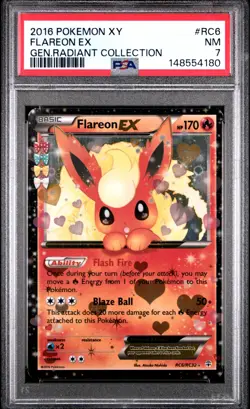2016 POKEMON XY GENERATIONS RADIANT COLLECTION #RC6 FLAREON EX PSA 7 - Image 1