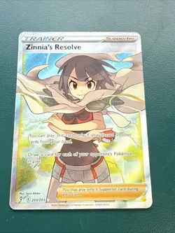 Pokemon Zinnia's Resolve Full Art Ultra Rare Trainer 203/203 Evolving Skies Holo - Image 1