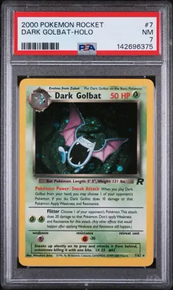 2000 POKEMON ROCKET #7 DARK GOLBAT-HOLO - PSA 7 - Image 1