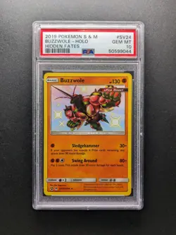 PSA 10 - 2019 Pokemon BUZZWOLE - SV24/SV94 - Shiny Holo - Hidden Fates - Image 1