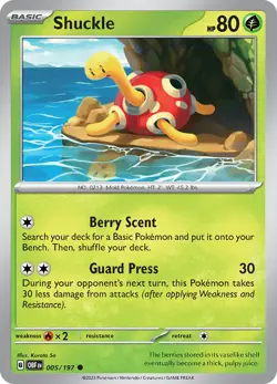 Shuckle 005/197 OBF Obsidian Flames Pokemon Card - NM - Image 1
