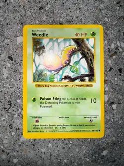 Pokemon TCG Cards SHADOWLESS Base Set Weedle 69/102 EXC-NM - Image 3