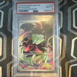 Bulbasaur 133/132 Mega Evolution Illustration Rare Pokemon Card PSA 10 GEM MINT - Image 1