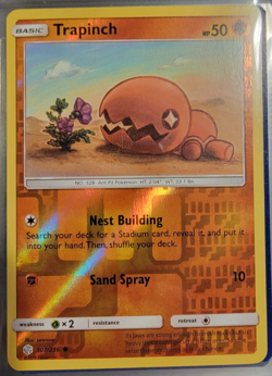 Reverse Holo Foil Trapinch # 107/236 Cosmic Eclipse Set Pokemon Cards NM/MINT - Image 1