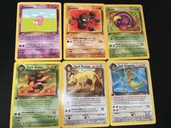 VTG. Pokemon Card Lot 1st Editions Dark Dragonite, Dark Persian, Dark Gloom, - Image 1
