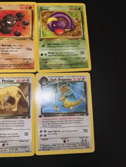 VTG. Pokemon Card Lot 1st Editions Dark Dragonite, Dark Persian, Dark Gloom, - Image 2