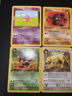 VTG. Pokemon Card Lot 1st Editions Dark Dragonite, Dark Persian, Dark Gloom, - Image 4
