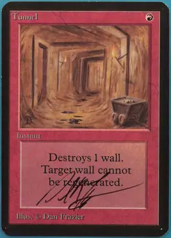 Tunnel Alpha NM Red Uncommon SIGNED MAGIC GATHERING CARD (ID# 329574) ABUGames - Image 1
