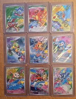 First Partner Illustration Full Set All 9 Cards Kanto Sinnoh Alola Starters - Image 1