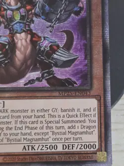 MP25-EN043 Bystial Magnamhut Starlight Rare 1st Edition YuGiOh Card - Image 4
