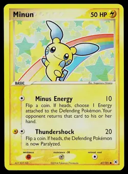 Pokemon Card Hidden Legends Minun 67/101 Common - Image 1