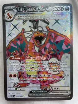 Pokemon Charizard EX Scarlet Violet Obsidian Flames Holo 215/197 - Image 1