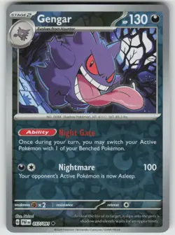 Gengar 057/091 Uncommon Paldean Fates Pokemon Rev. Holo Near Mint - Image 1