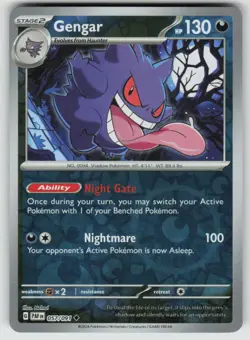 Gengar 057/091 Uncommon Paldean Fates Pokemon Reverse Holo Near Mint - Image 1