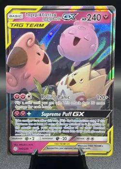 Togepi Cleffa Igglybuff GX 143/236 Tag Team Unified Minds Holo NM/M Pokemon - Image 1