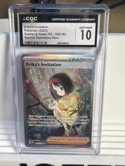 Erika's Invitation Trainer Scarlet & Violet 151 Holo Sir Pokemon CGC Gem Mint 10 - Image 1