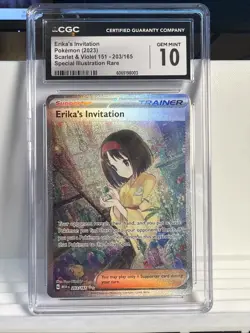 Erika's Invitation Trainer Scarlet & Violet 151 Holo Sir Pokemon CGC Gem Mint 10 - Image 2
