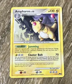 2008 Pokemon Ampharos 1/17 Sparkle Holo Lv.52 HP130 TCG EX/NM - Image 1