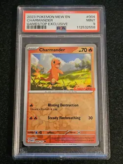 Charmander - 004/165 - Pokemon 151 GameStop Exclusive Holo Rare PSA 9 - Image 1