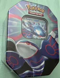 POKEMON TCG AZURE LEGENDS TIN w/4 BOOSTER PACKS, 1 FOIL KYOGRE ex - Image 1