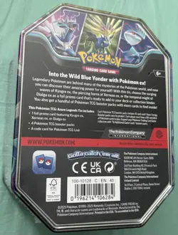 POKEMON TCG AZURE LEGENDS TIN w/4 BOOSTER PACKS, 1 FOIL KYOGRE ex - Image 2