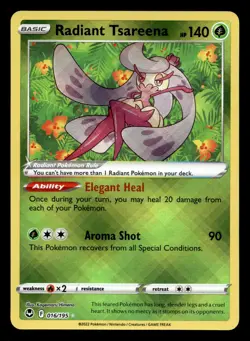 Radiant Tsareena 016/195 Radiant Rare Silver Tempest Pokemon NM - Image 1
