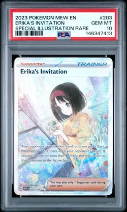 Erika's Invitation SIR GEM MINT PSA 10. Pokemon S&V 151 Mew EN - Image 1