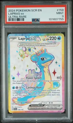 2024 POKEMON SCR EN-STELLAR CROWN ULTRA RARE #158 LAPRAS EX PSA 9 - Image 1