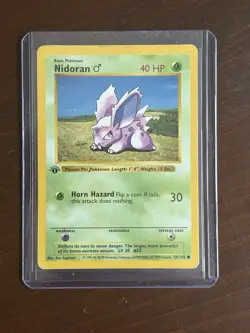 Pokemon TCG Base Set Nidoran 55/102 Shadowless 1st Edition - Image 1