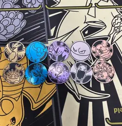 Pokemon Pokemon PTCG Coins of 10 Gold Green Red White Blue - Image 1