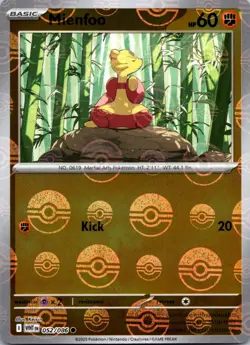 Mienfoo 052/086 Pokeball Reverse Holo Pokemon White Flare English - Image 1