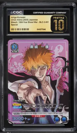 CGC 10 Pristine Ichigo Kurosaki #BLC-3-001 Union Arena Bleach New Card Selection - Image 1