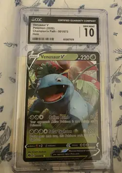 CGC 10 Pokemon Venusaur V 001 Champion's Path Graded Card - Image 2
