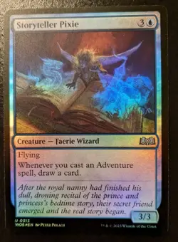 Storyteller Pixie 0313 WOE Foil Uncommon Wilds Of Eldraine Magic: The Gathering - Image 1