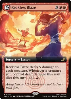 Reckless Blaze Extended Art Avatar: The Last Airbender NM MTG - Image 1