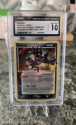 Pokemon Greninja Star SWSH144 Promo Holo CGC 10 Celebrations Elite Trainer Box - Image 1