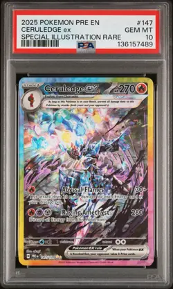 Pokemon 2025 Ceruledge ex 147/131 SIR Prismatic Evolutions GEM MINT PSA 10 - Image 1
