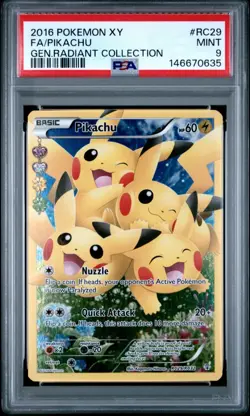 Pokemon 2016 XY Generations Radiant Collection Pikachu Full Art #RC29 PSA 9 - Image 1