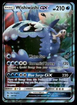 Pokemon Cards Wishiwashi GX 38/145 Guardians Rising Holo Ultra Rare NM - Image 1