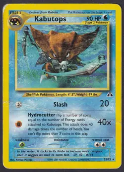 Pokemon Kabutops 25/75 Non-Holo Rare Neo Discovery - Image 1