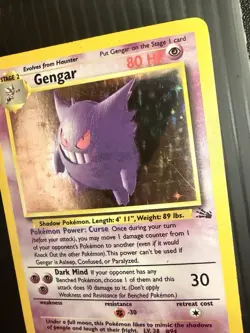 Pokemon TCG Gengar Fossil Holo Card 5/62 Unlimited Rare Vintage WOTC MP-HP - Image 3