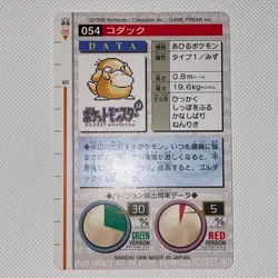 Psyduck No.054 Topsun Green Back Japanese Pokemon Card 1995 Vintage Rare NM - Image 4