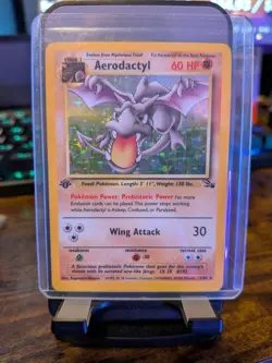 Pokemon TCG Aerodactyl Fossil Holo Rare Card 1/62 First Edition - Image 1