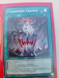 Forbidden Crown Spell Card 1st Edition Secret Rare BPRO-EN067 Burst Protocol - Image 1