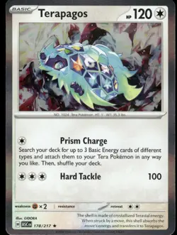 Pokemon Cards Terapagos 178/217 Holo Ascended Heroes Rare NM - Image 1